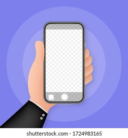 Monopod Selfie stick with empty smartphone screen. Stick for selfie. Vector stock illustration.