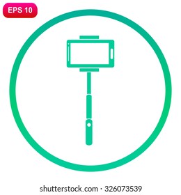 Monopod selfie vector icon.