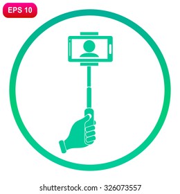 Monopod selfie vector icon.