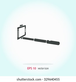 Monopod selfie vector icon.