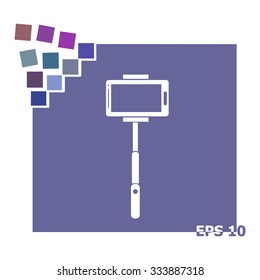 Monopod selfie vector icon.