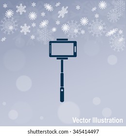Monopod selfie vector icon.