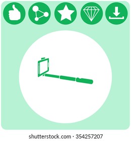 Monopod selfie vector icon.