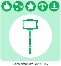Monopod selfie vector icon.