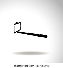 Monopod selfie vector icon.