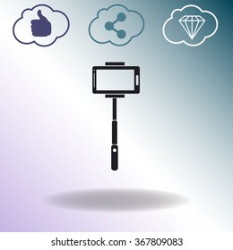 Monopod selfie vector icon.