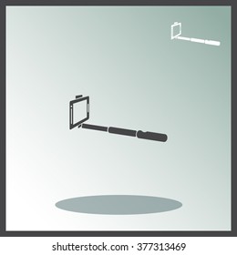 Monopod selfie vector icon.