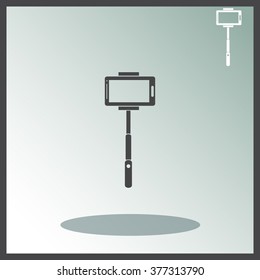 Monopod selfie vector icon.