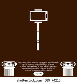 Monopod selfie vector icon.