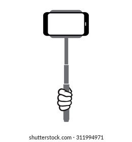 Monopod selfie vector illustration
