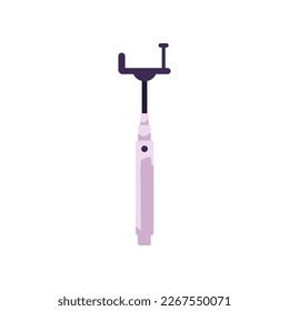 Monopod for smartphone flat style, vector illustration isolated on white background. Smartphone accessory, selfie stick monopod, design element. Mobile phone holder