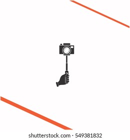 Monopod vector grey icon on white background. Monopod symbol stock bitmap illustration. Business picture.