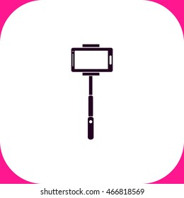 Monopod vector icon on white background.
