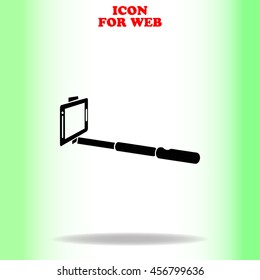 Monopod web icon. Black illustration on white background