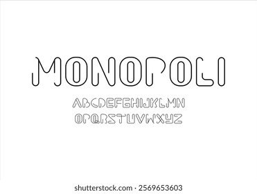 Monopoli font for logo and headline. Isolated vector typeset