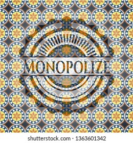 Monopolize arabesque style emblem. arabic decoration.