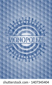 Monopolize blue hexagon badge. Vector Illustration. Detailed.
