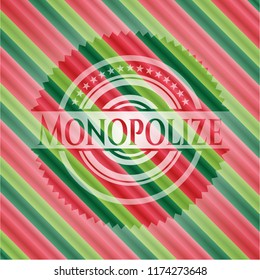 Monopolize christmas emblem background.
