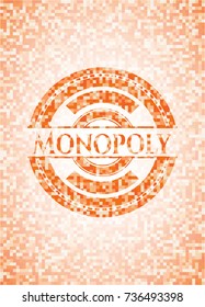 Monopoly Abstract Emblem, Orange Mosaic Background