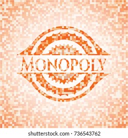 Monopoly abstract orange mosaic emblem