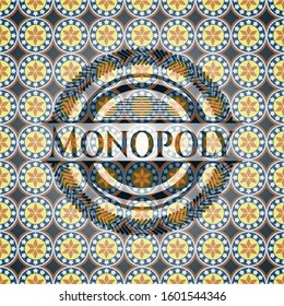 Monopoly arabesque badge. arabic decoration.
