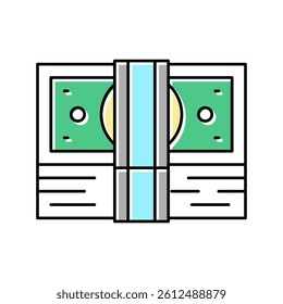 monopoly banknotes pack color icon vector. monopoly banknotes pack sign. isolated symbol illustration