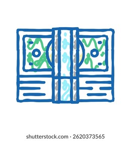 monopoly banknotes pack doodle icon sketch vector. monopoly banknotes pack sign. isolated symbol illustration