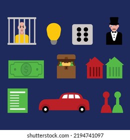 Monopoly Concept Landmark Icon Design Vector Flat Isolated Illustration