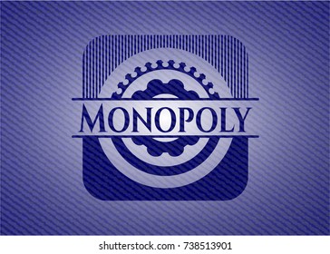 Monopoly emblem with denim high quality background