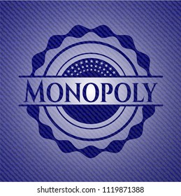 Monopoly emblem with denim texture