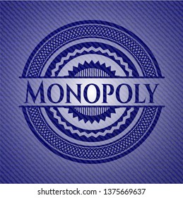 Monopoly emblem with denim texture