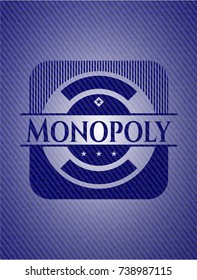 Monopoly emblem with jean texture