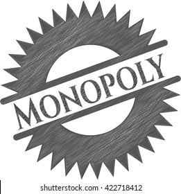 Monopoly emblem with pencil effect