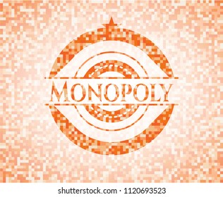 Monopoly orange mosaic emblem with background