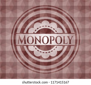 Monopoly red seamless polygonal badge.