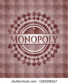 Monopoly red seamless polygonal badge.