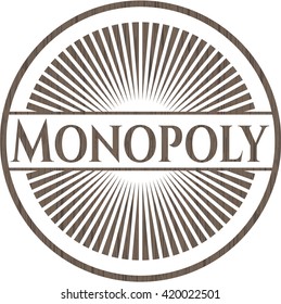 Monopoly wood emblem. Vintage.