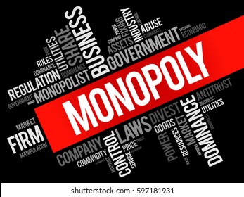 Monopoly word cloud collage, business concept background