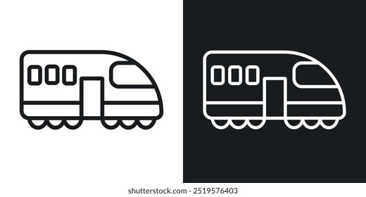 Monorail black and white icon.