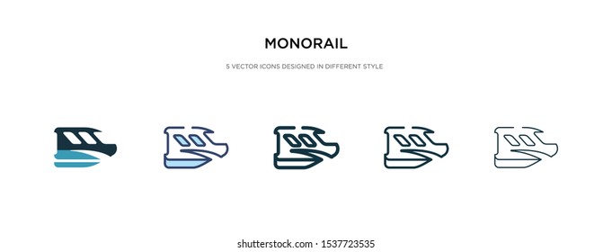 monorail icon in different style vector illustration. two colored and black monorail vector icons designed in filled, outline, line and stroke style can be used for web, mobile, ui