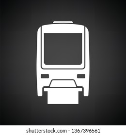 Monorail-Symbol-Vorderansicht. Schwarzer Hintergrund auf Weiß. Vektorgrafik.