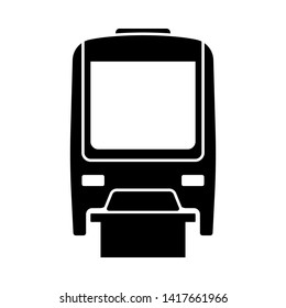 Monorail Icon Front View. Black on White. Vector Illustration.