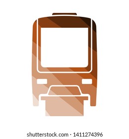 Monorail Icon Front View. Flat Color Ladder Design. Vector Illustration.
