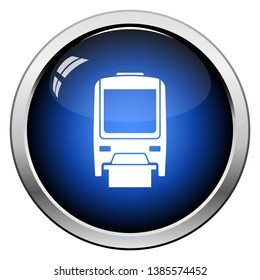 Monorail  icon front view. Glossy Button Design. Vector Illustration.