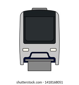 Monorail Icon. Outline With Color Fill Design. Vector Illustration.