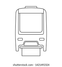 Monorail Icon. Outline Simple Design. Vector Illustration.
