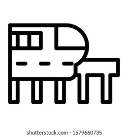 monorail icon outline vector design