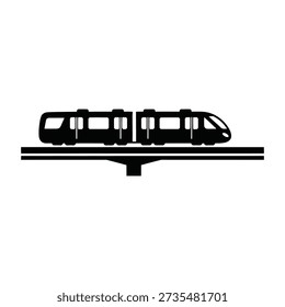 Monorail icon silhouette vector illustration isolated