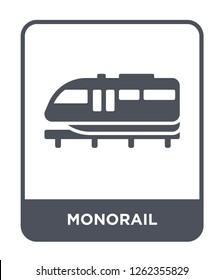 monorail icon vector on white background, monorail trendy filled icons from Transportation collection, monorail simple element illustration