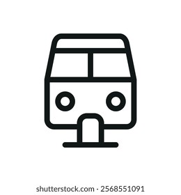 Monorail line icon, monorail train vector symbol with editable stroke